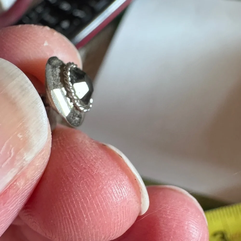Black Onyx small chip tie tack See Pics